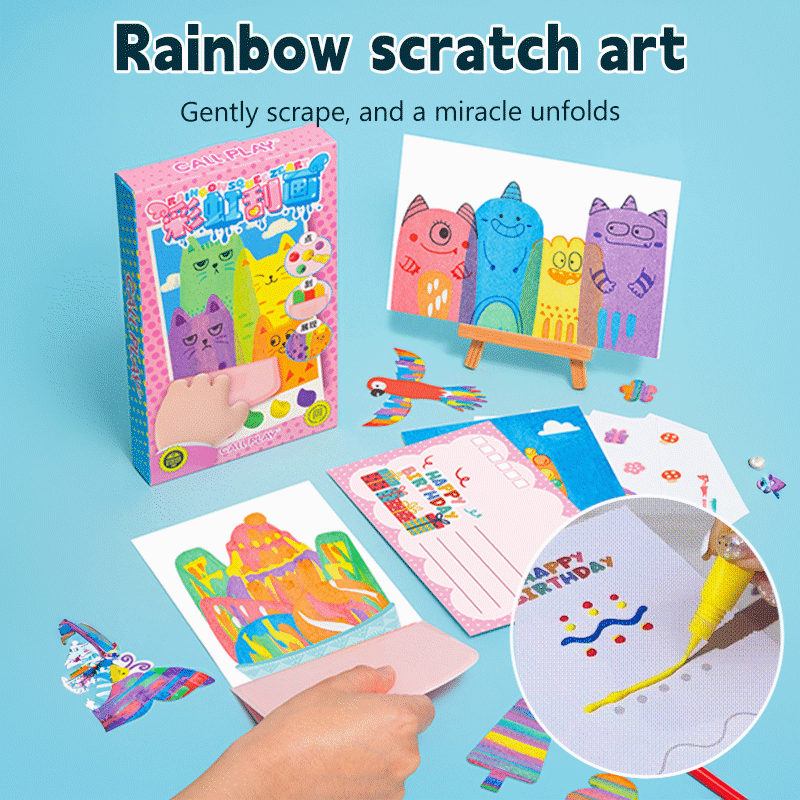 🎅20Pcs DIY Rainbow Scratch Art