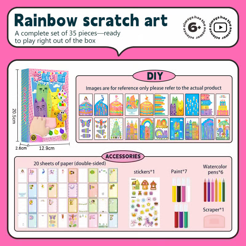 🎅20Pcs DIY Rainbow Scratch Art
