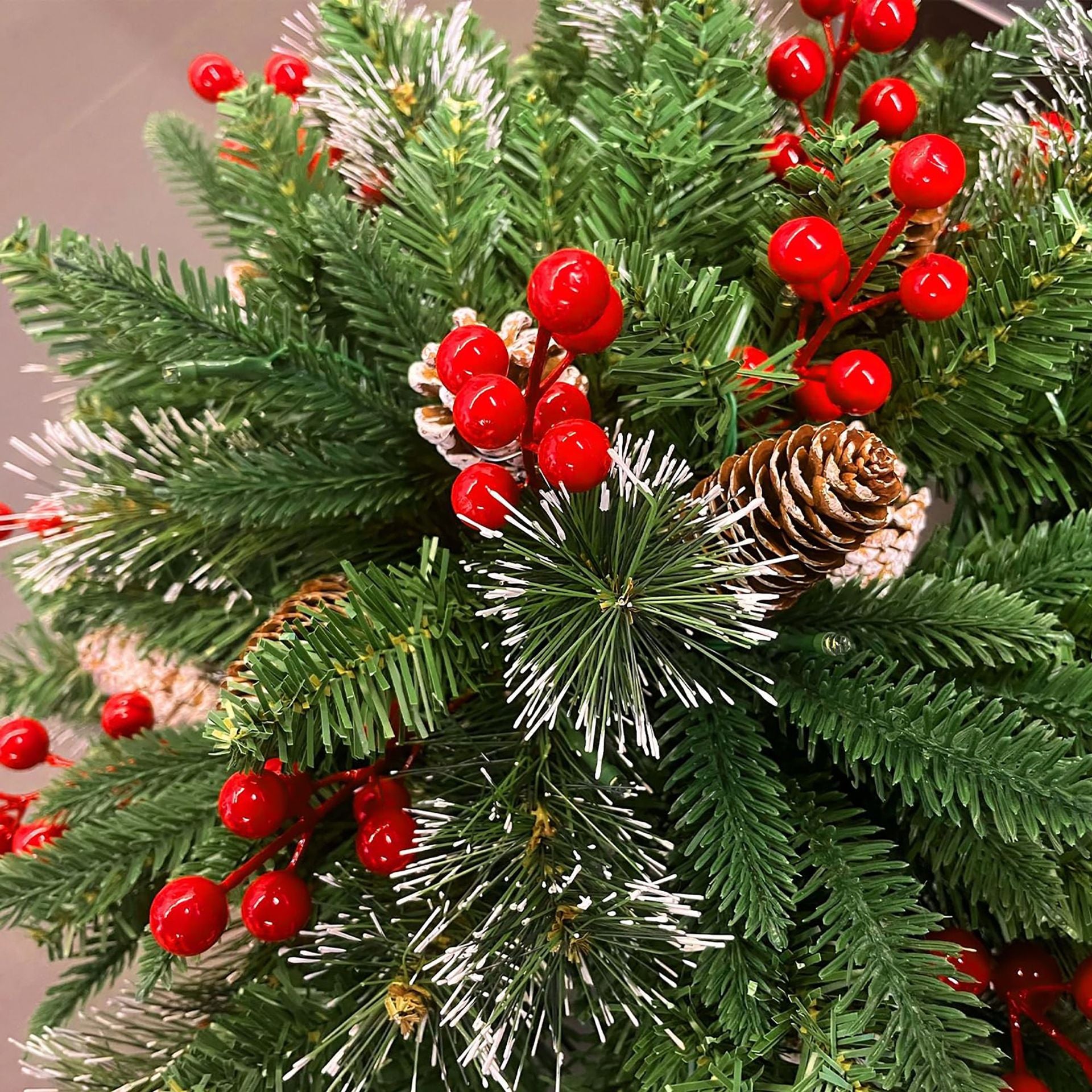 Lighted Artificia Christmas Pots