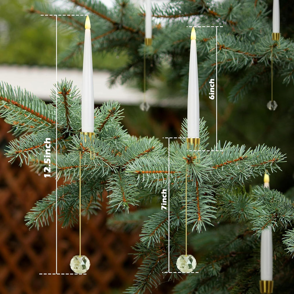 🎄Christmas Tree Led Candles with Clear Crystal Ball Hook