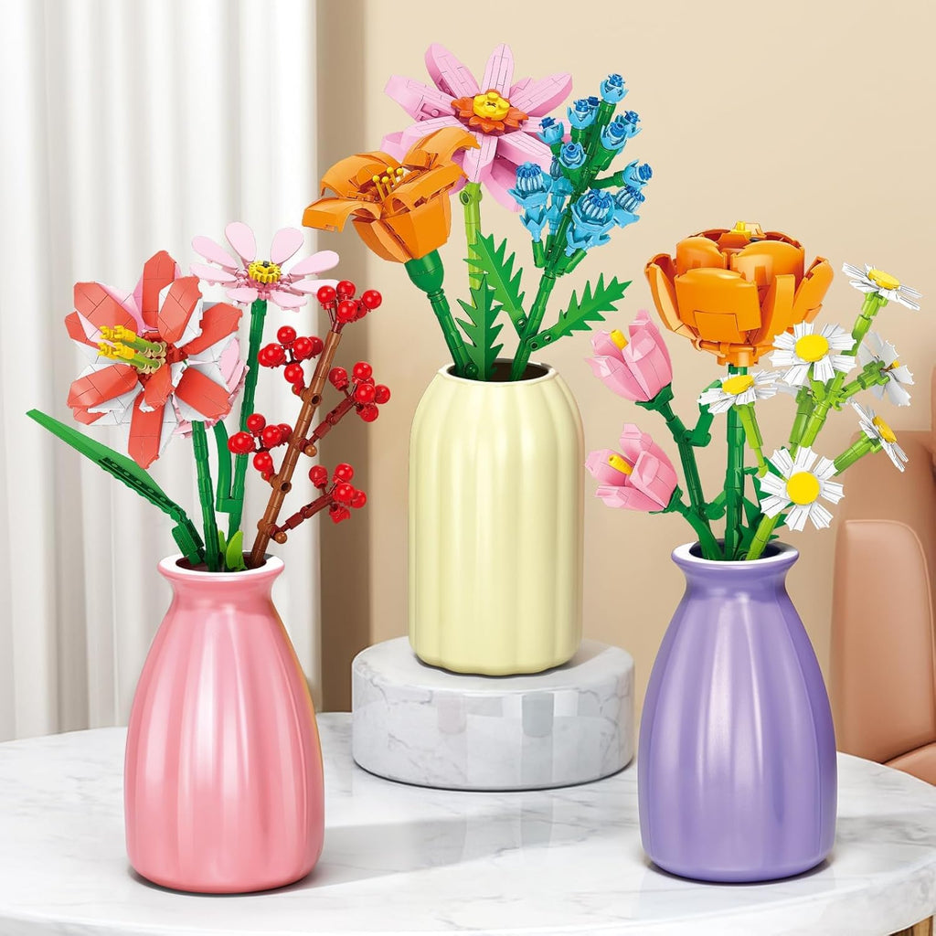 24 Days STEM Flower Bouquet Building Blocks Christmas Countdown Calendar Gifts Box