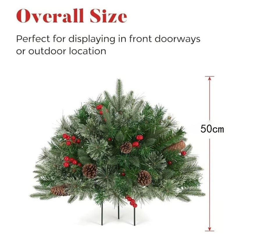 Lighted Artificia Christmas Pots