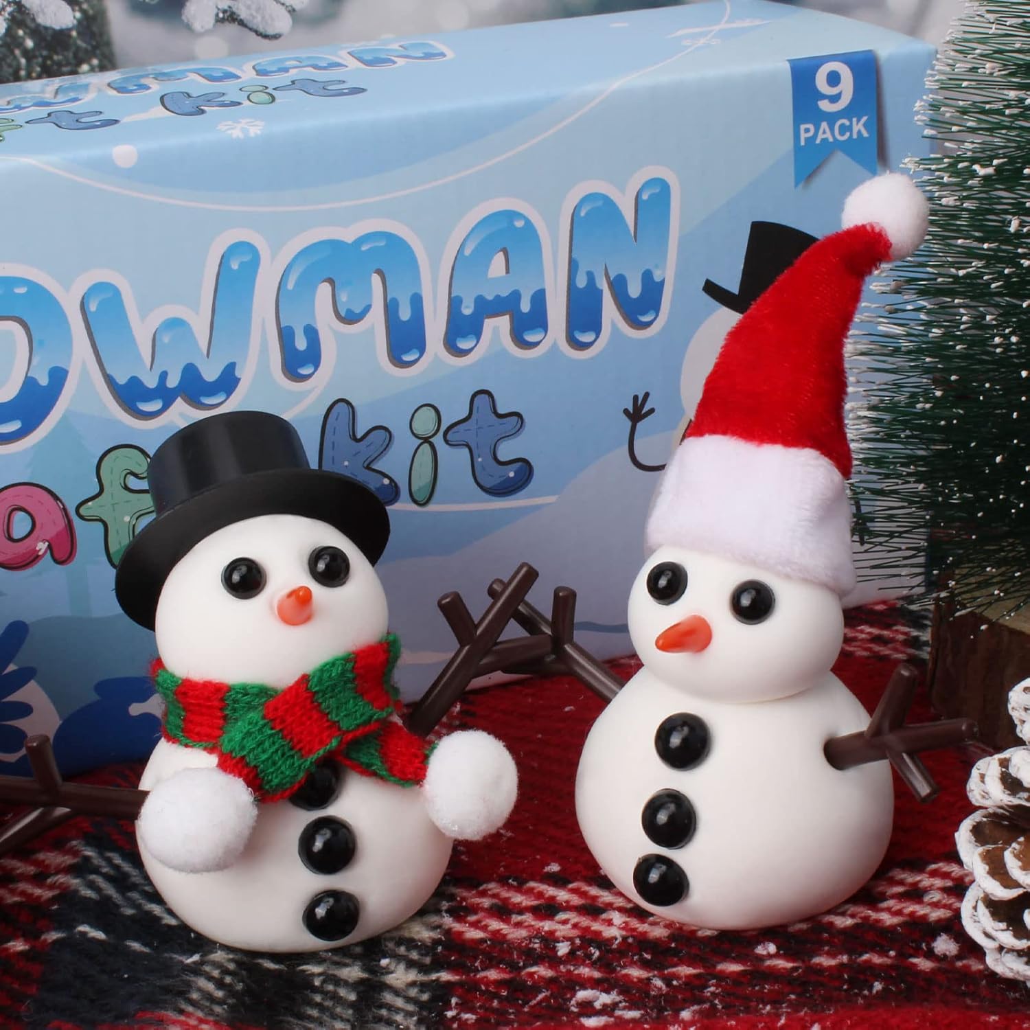 Perfect Christmas gift: 9-pack modeling clay DIY snowman kit