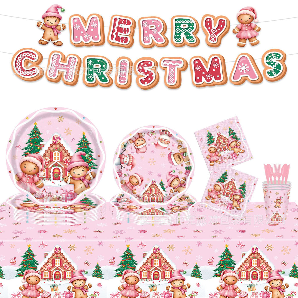 🏆2025 Christmas Hot Sale⚡Christmas Paper Plates & Napkins Set - 20-Pc Disposable Holiday Tableware for Kids Party (Cartoon Prints)