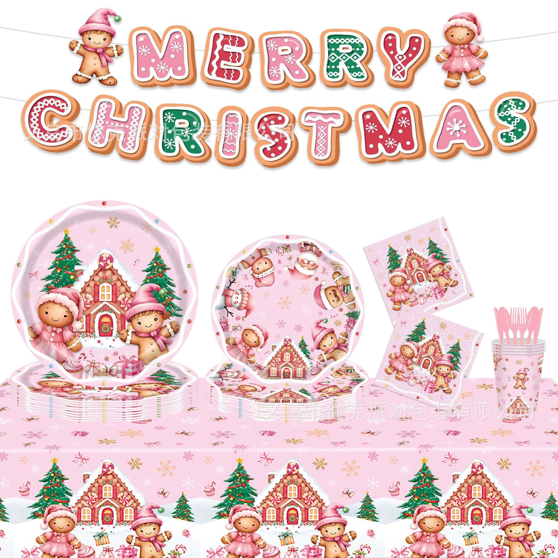 🏆2025 Christmas Hot Sale⚡Christmas Paper Plates & Napkins Set - 20-Pc Disposable Holiday Tableware for Kids Party (Cartoon Prints)