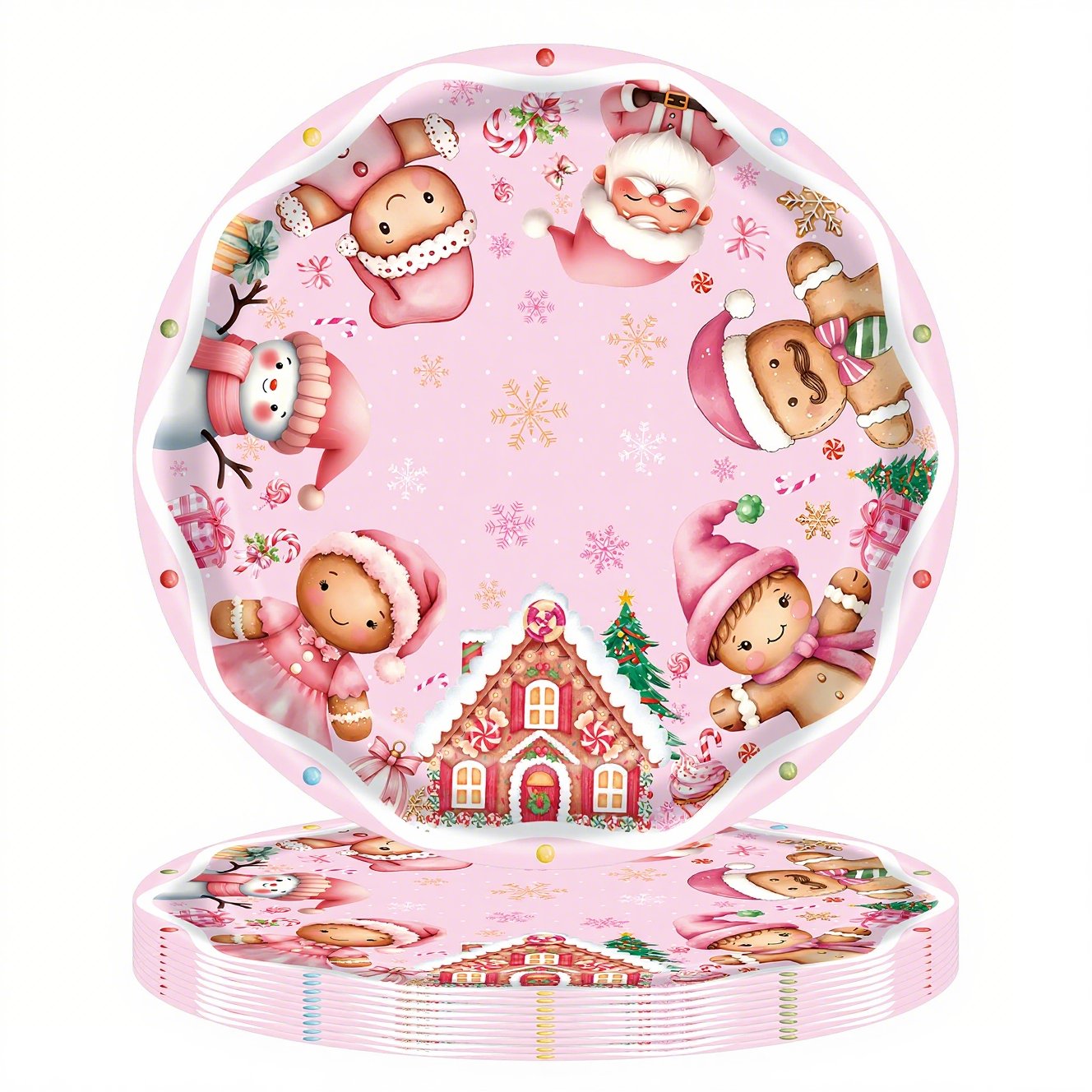 🏆2025 Christmas Hot Sale⚡Christmas Paper Plates & Napkins Set - 20-Pc Disposable Holiday Tableware for Kids Party (Cartoon Prints)