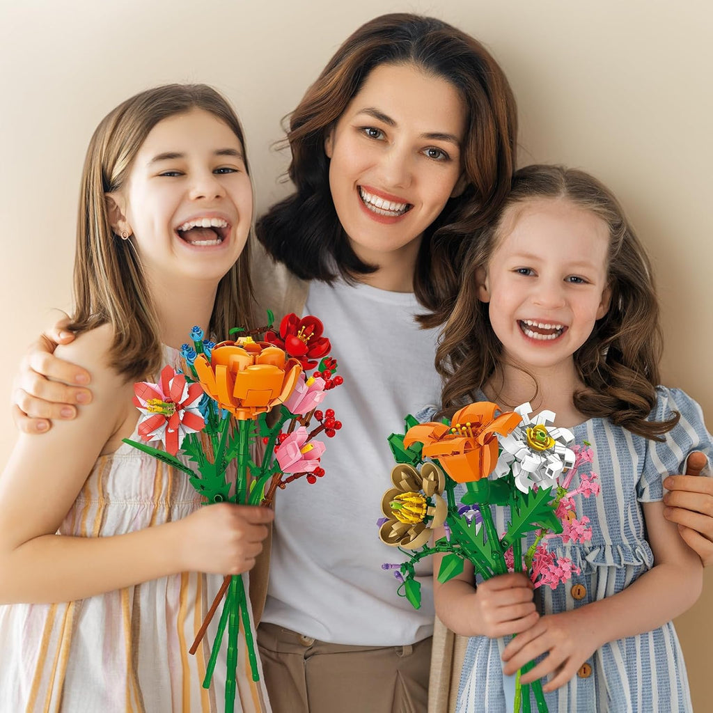 24 Days STEM Flower Bouquet Building Blocks Christmas Countdown Calendar Gifts Box